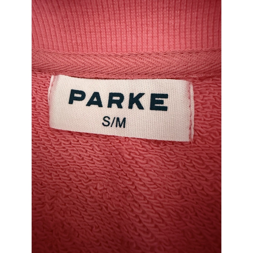 PARKE Varsity Mockneck Heritage Sweatshirt Bloom Sunset Floral Pink Size S/M - Picture 12 of 14